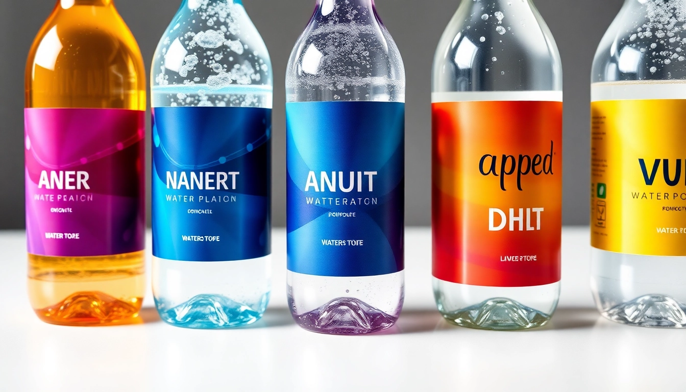 Create eye-catching custom water bottle labels being wrapped around bottles for events, highlighting personalized design and waterproof material for durability.