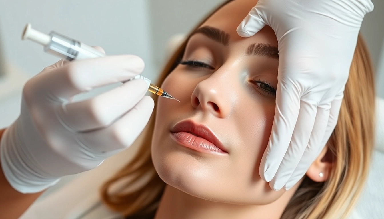 Professional Botox Faltenbehandlung in Zürich: facial injection being administered by a specialist for natural results
