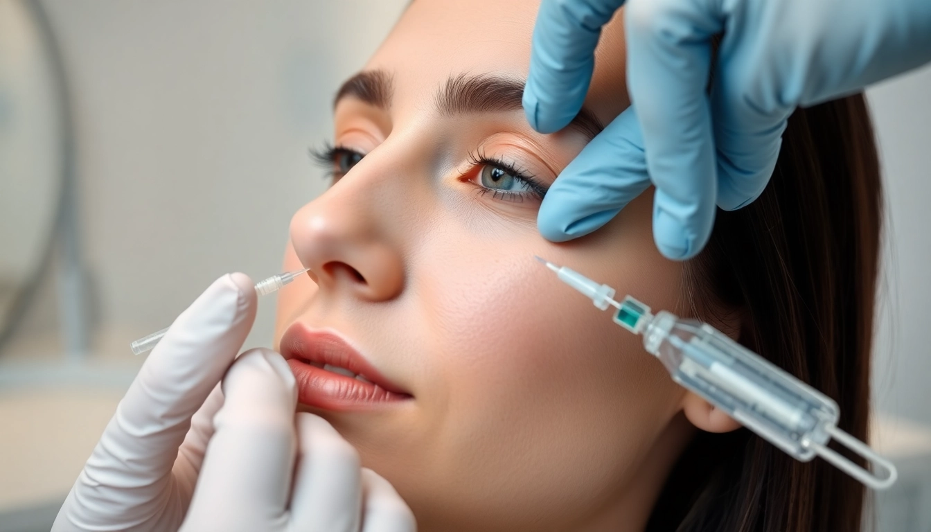 Botulinumtoxin injection procedure at a Zürich clinic showcasing safe, professional facial treatment.