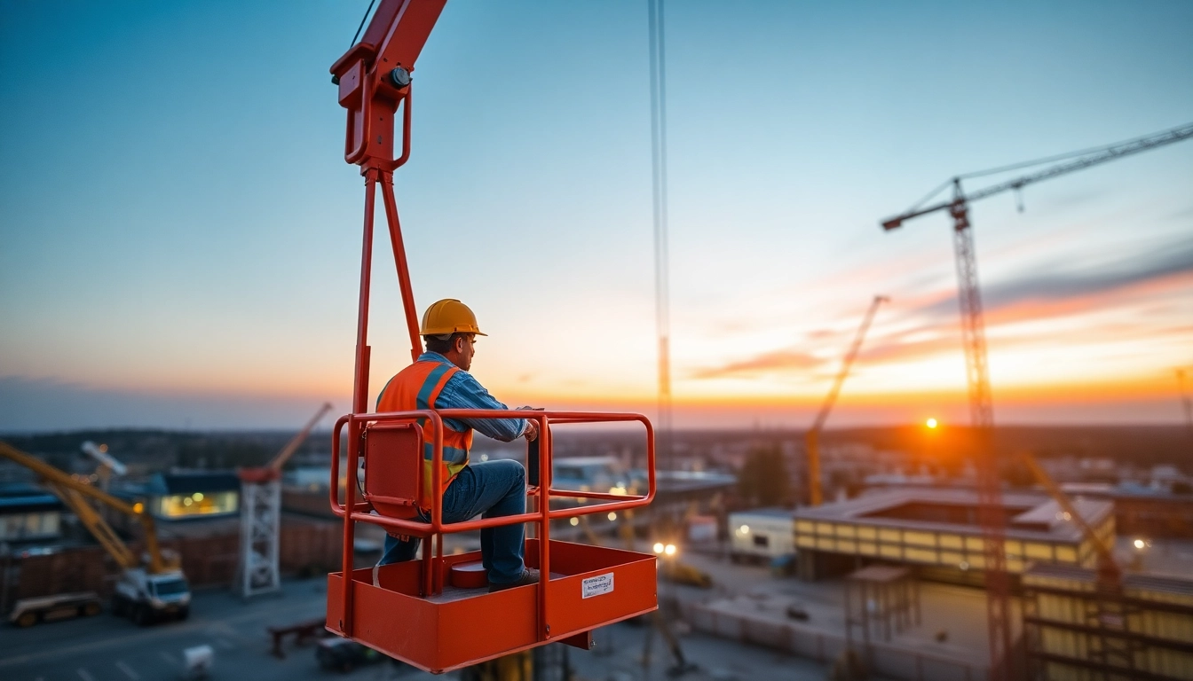 Reliable boom lift rental for reaching heights safely during construction projects in the UK.