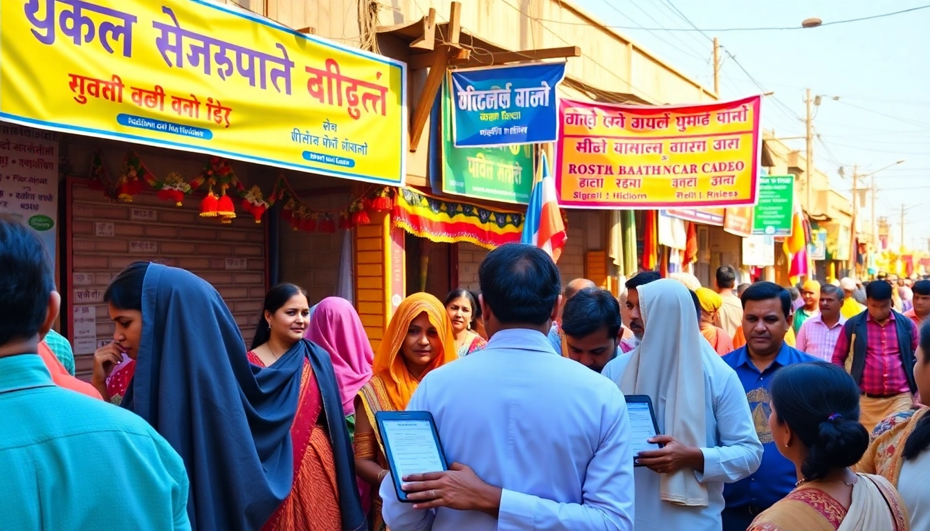 Ration card news update: Citizens checking new government schemes and benefits on their smartphones and notice boards in India, reflecting recent changes and announcements.