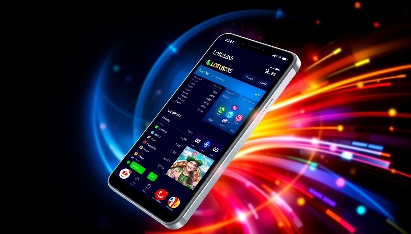 Secure Lotus 365 online betting app interface showing live cricket scores and casino games, designed for Indian bettors.