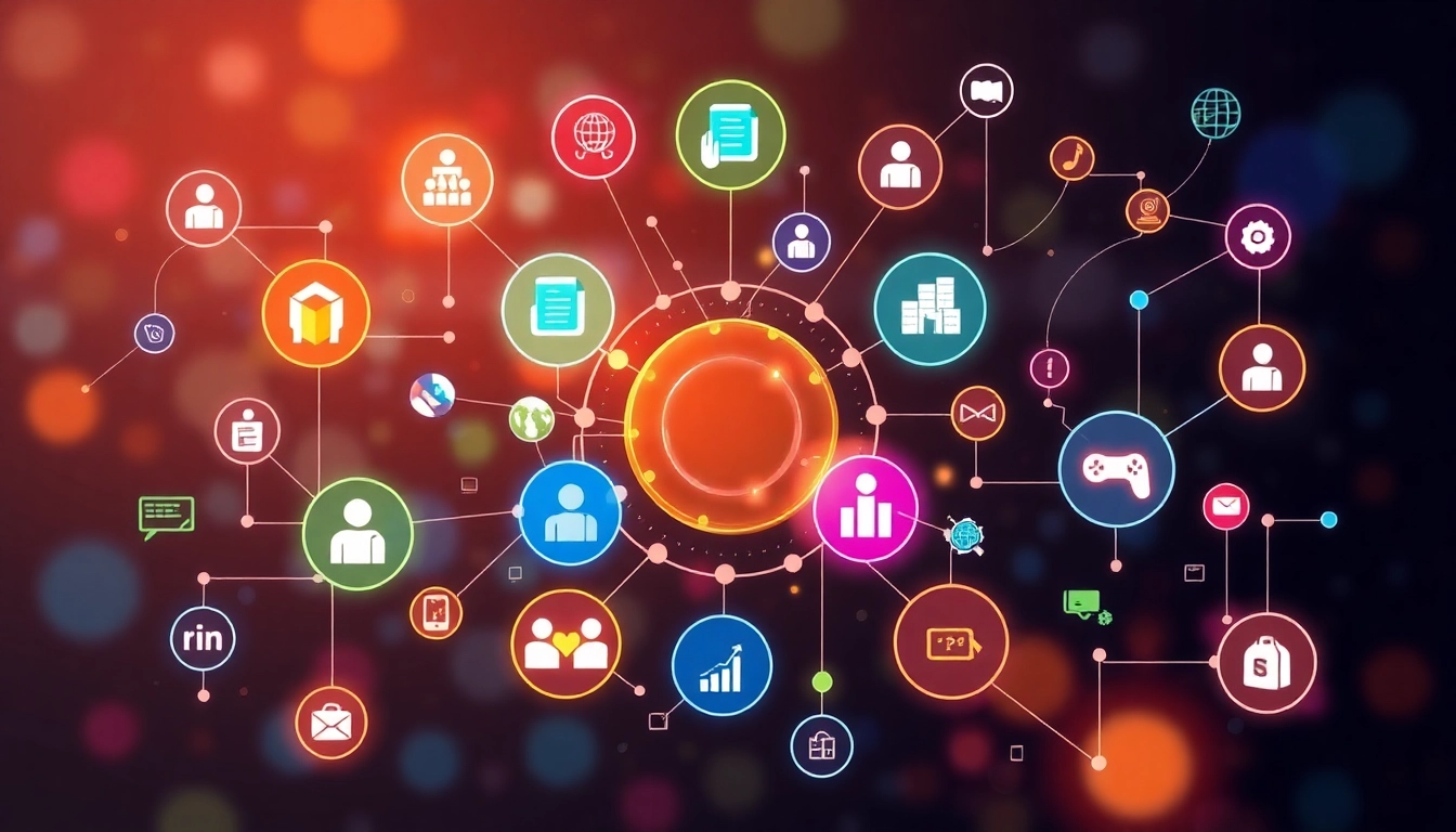 KJC logo integrated into a dynamic digital network representing global connectivity and technological innovation.