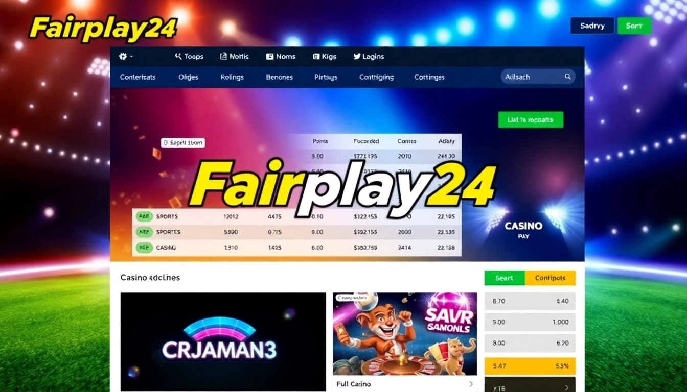 Fairplay24 online betting platform showcasing live sports odds and casino games for Indian users