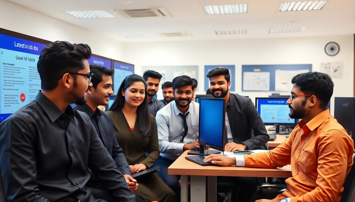 Latest Govt Jobs update notification with focused professionals reviewing employment