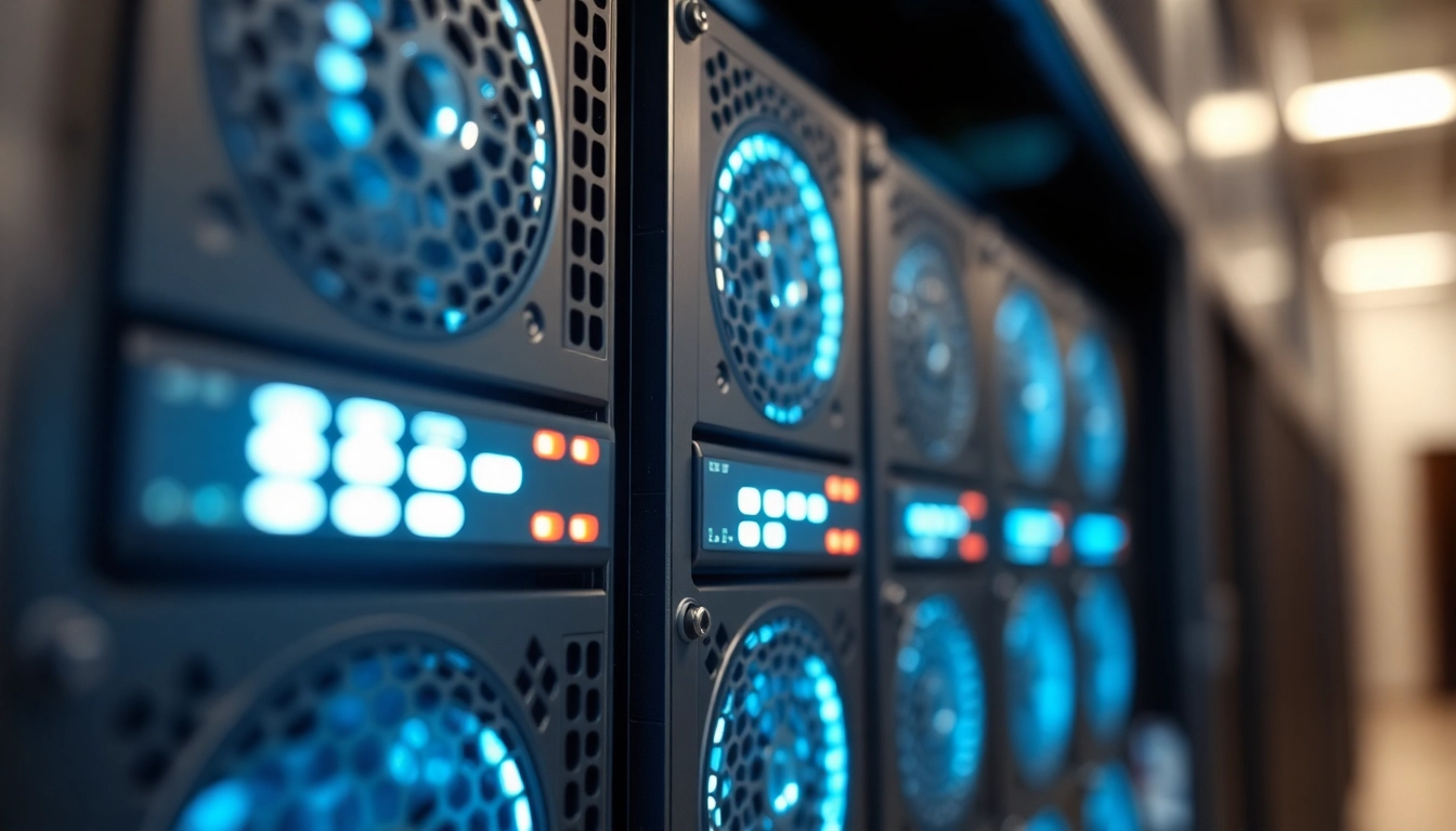 Professional technician assembling or inspecting componente server in a high-tech data center