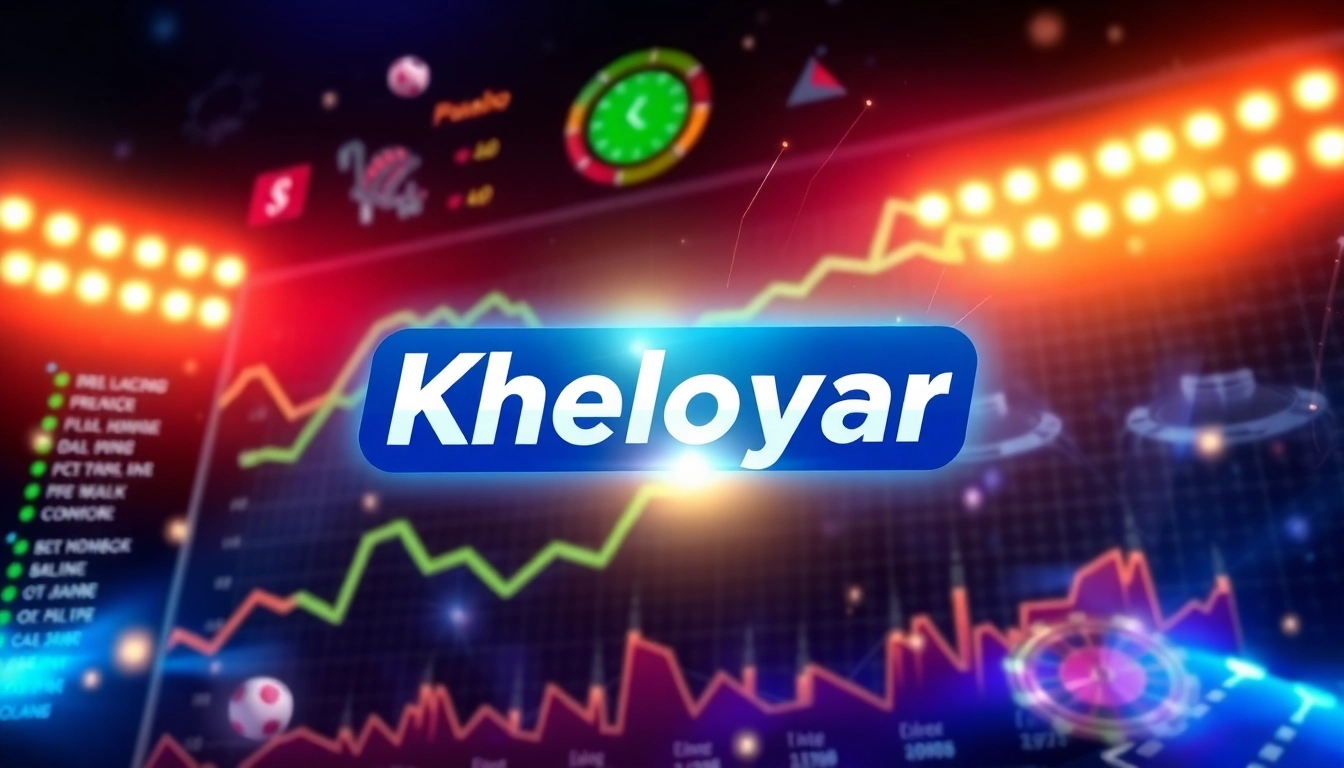 Kheloyar online betting platform showcasing cricket and casino gaming in a dynamic scene,
